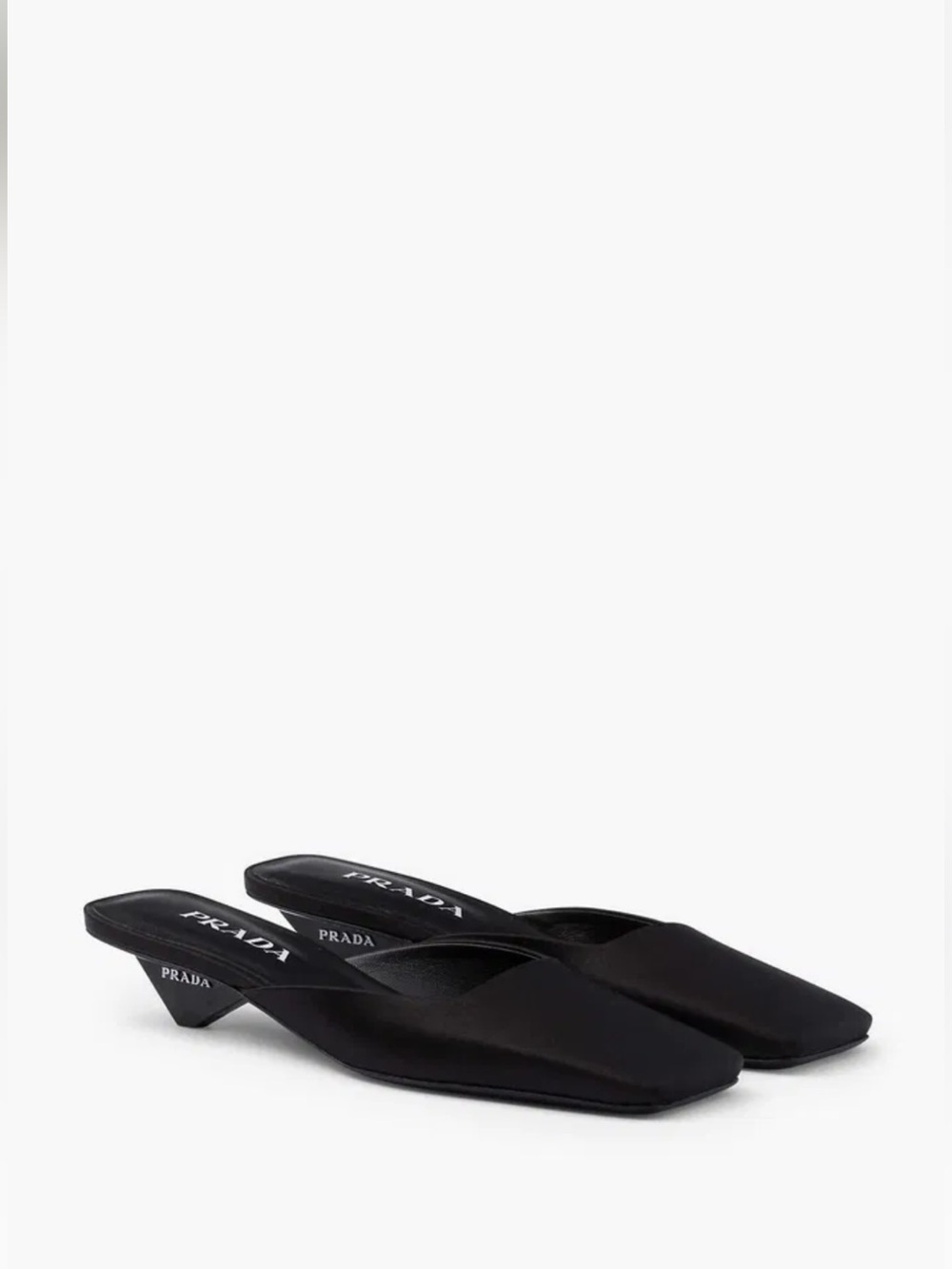 Prada Satin Square Toe Mules - Picture 2 of 8